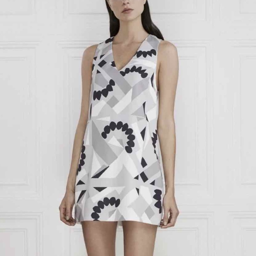 Keepsake Geometric Print Sleeveless Shift Dress XS
